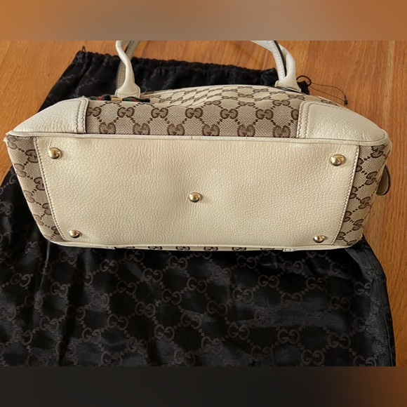 Gucci GG Canvas Princy Shoulder Bag Red Green bow White Beige with dust bag - Picture 4 of 15